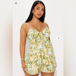 Fashion Nova peach print romper